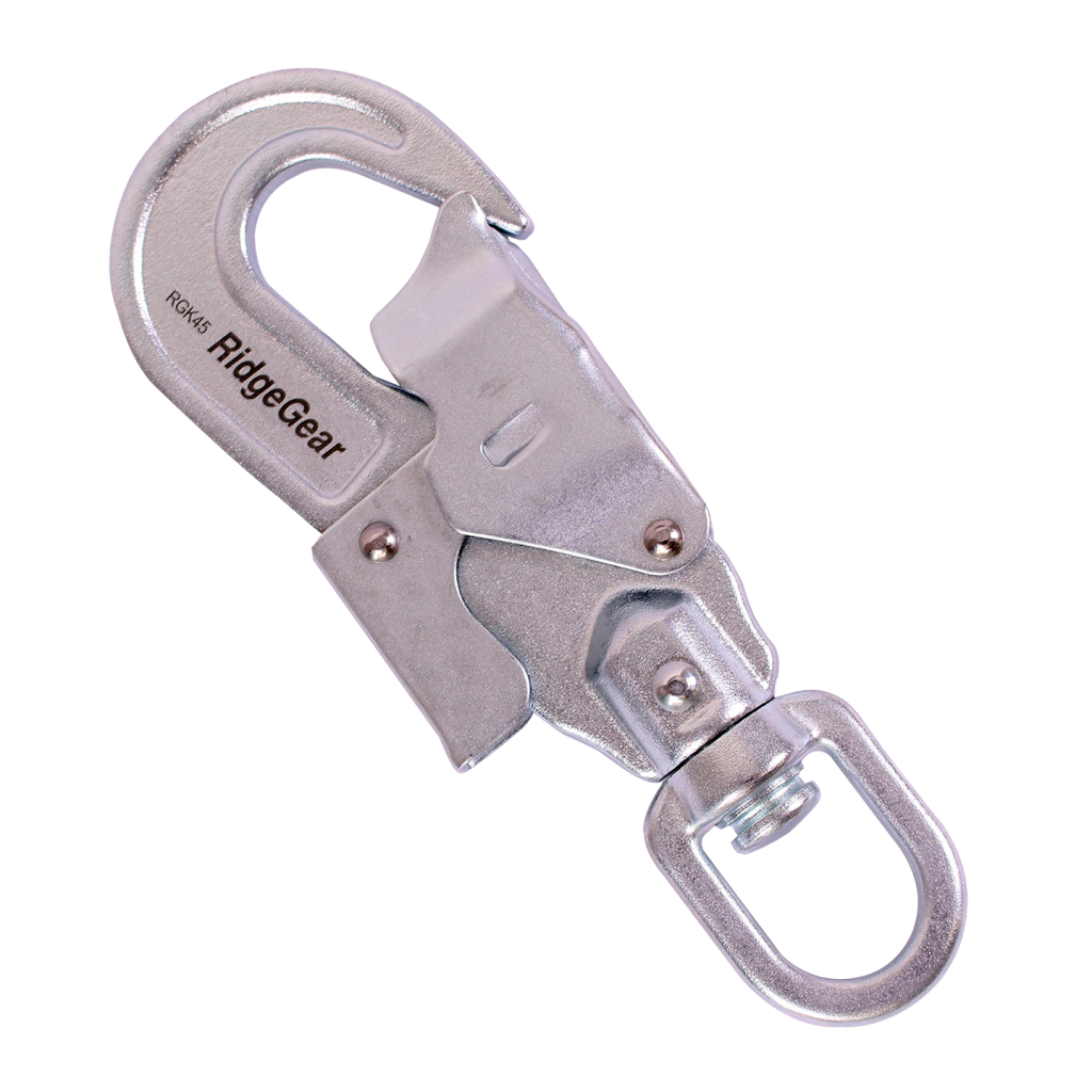 RidgeGear RGK45 21mm Steel Double Action Swivel Snap Hook with Captive Eye