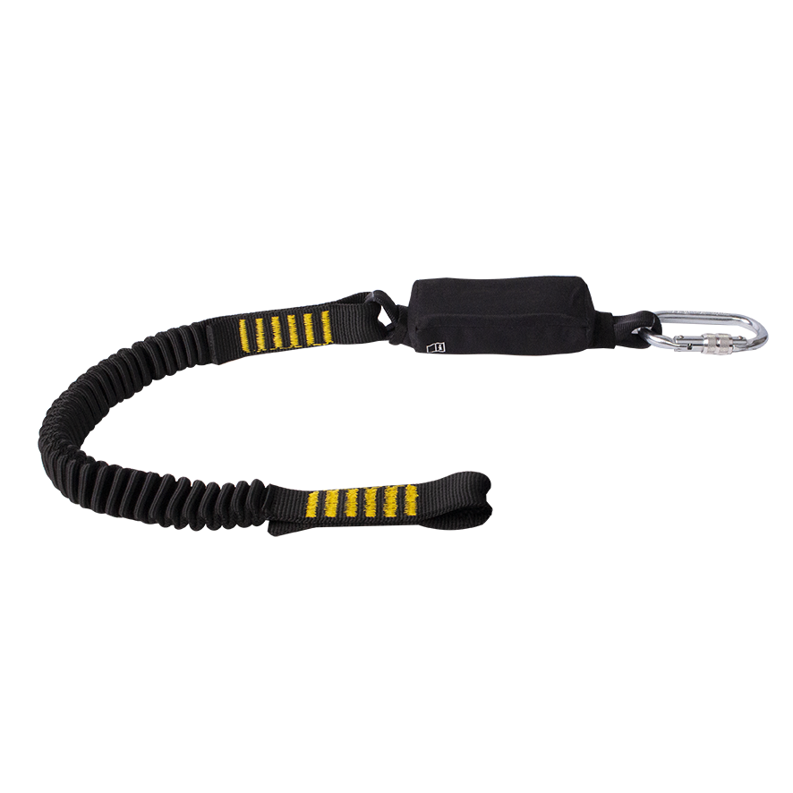 RidgeGear RGL6 Single Leg Elasticated Webbing Lanyard & Shock Absorber