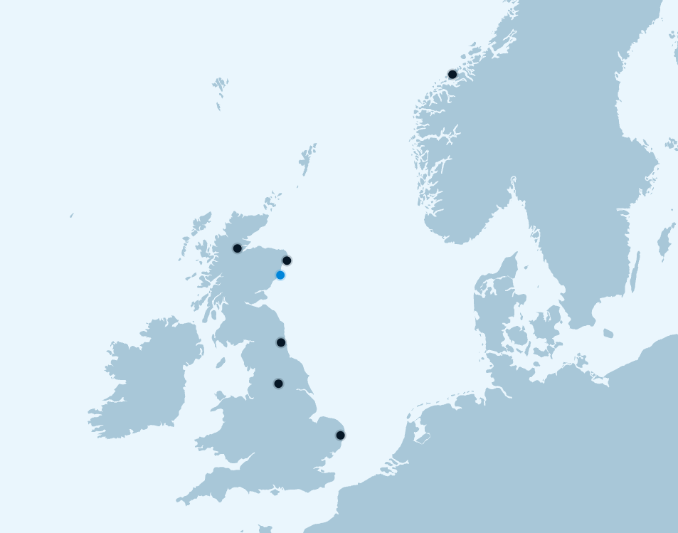 Map showing AMS Global office locations
